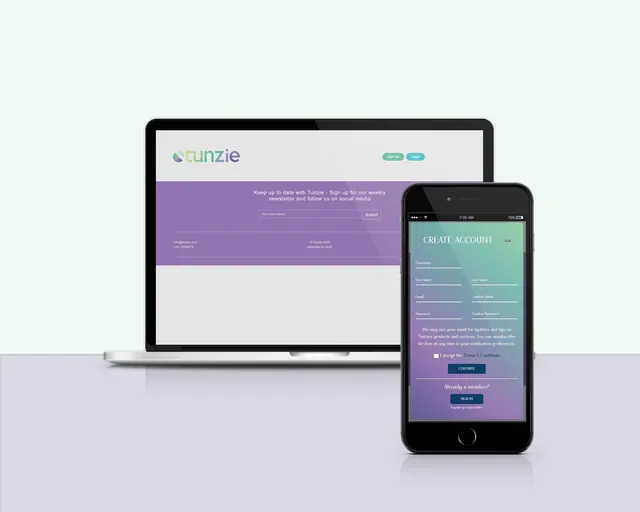 Tunzie project mockup